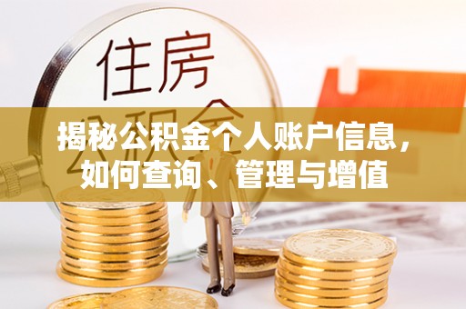迪庆揭秘公积金个人账户信息，如何查询、管理与增值